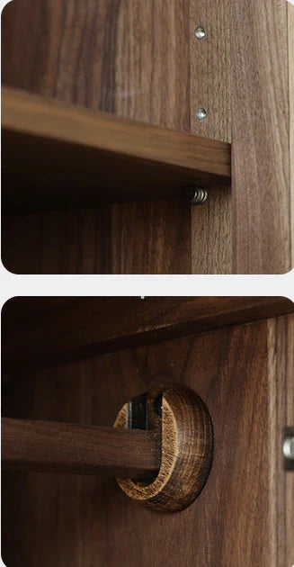 Handcrafted Acacia Wood Wardrobe with Rattan Panel – Eco Friendly, Customizable Storage Solution | J.L.HOME DECOR