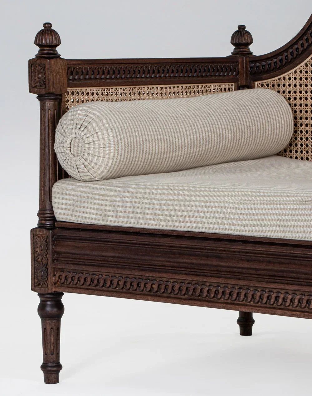 Heritage Weave Rattan Solid Wood Day Bed – Brown Finish 3-Seater by J.L.HOME DECOR
