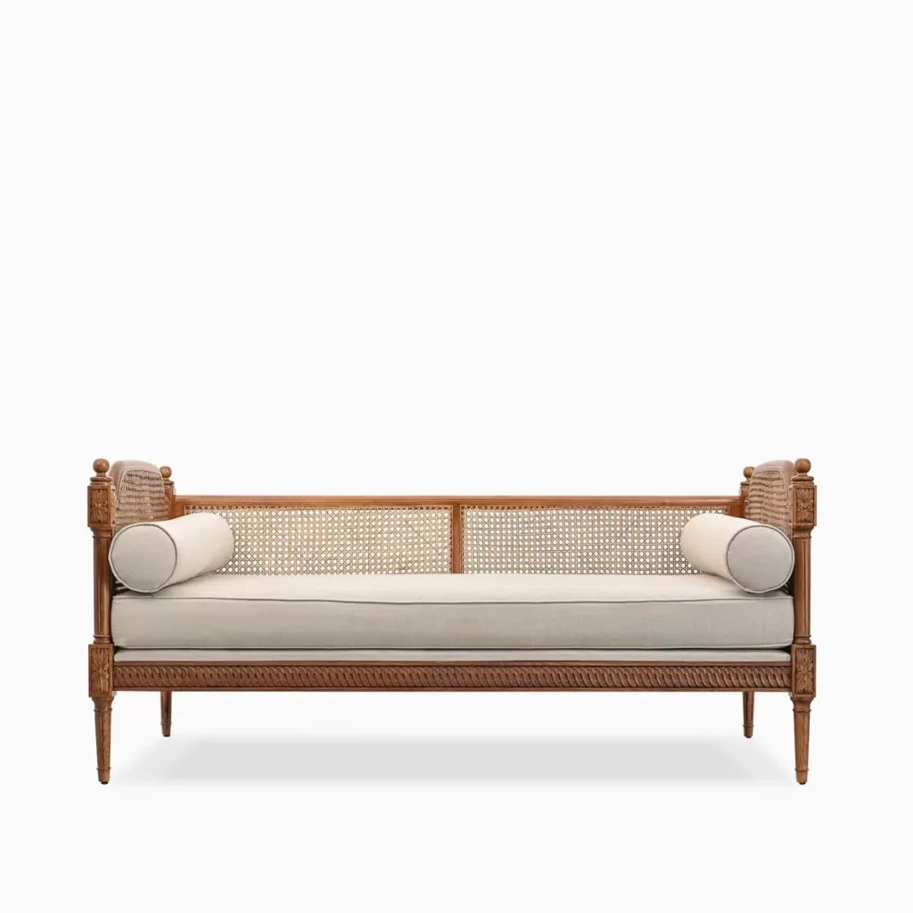 Sereno Natura Rattan Daybed – Handcrafted Solid Wood & Woven Elegance by J.L.HOME DECOR