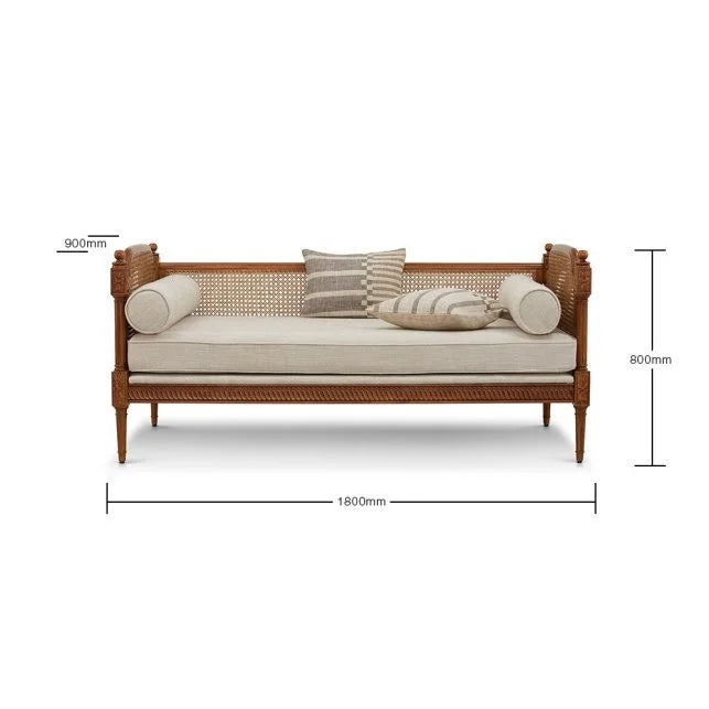 Sereno Natura Rattan Daybed – Handcrafted Solid Wood & Woven Elegance by J.L.HOME DECOR