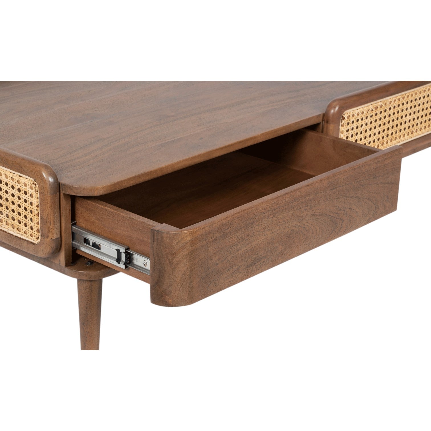Linea Coffee Table | Handcrafted Mango Wood & Cane Living Room Table | J.L.HOME DECOR