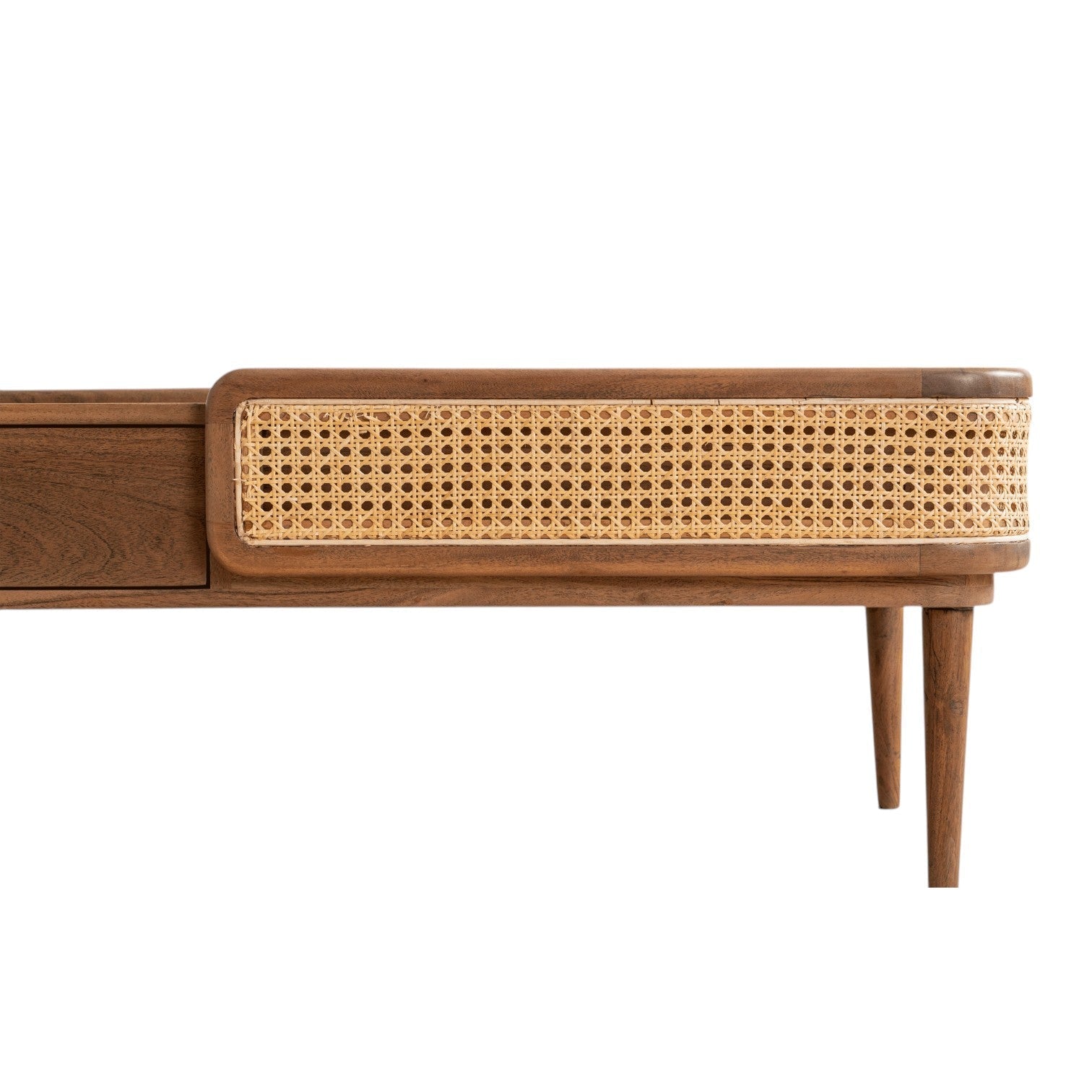 Linea Coffee Table | Handcrafted Mango Wood & Cane Living Room Table | J.L.HOME DECOR