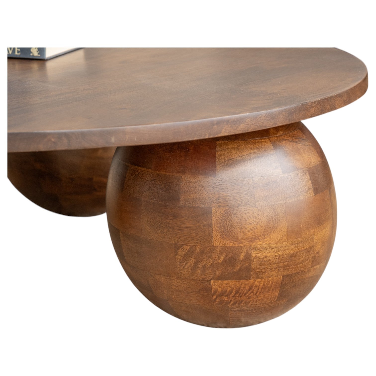 Orb Round Coffee Table | Handcrafted Mango Wood Living Room Centerpiece | J.L.HOME DECOR