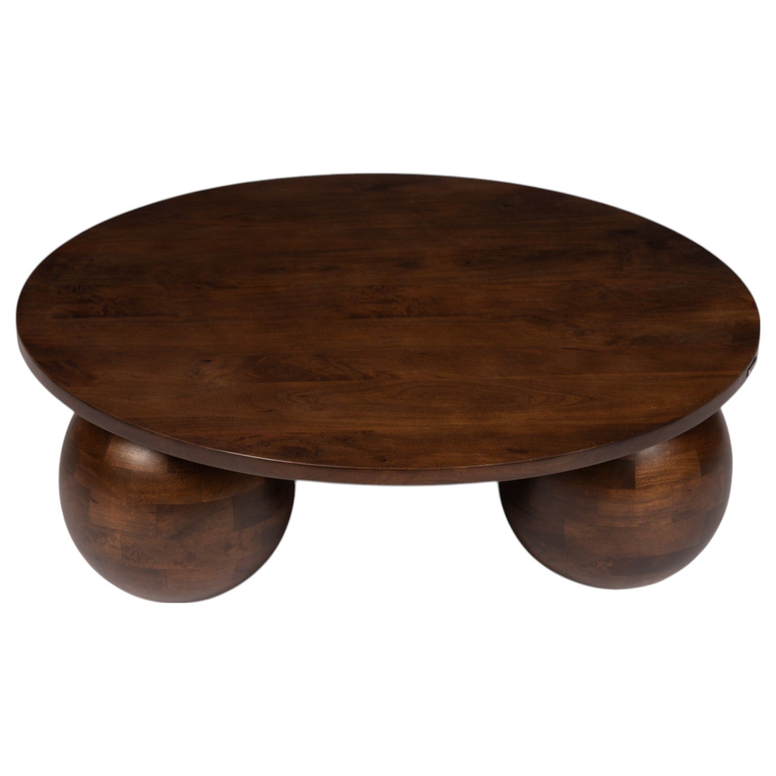 Orb Round Coffee Table | Handcrafted Mango Wood Living Room Centerpiece | J.L.HOME DECOR