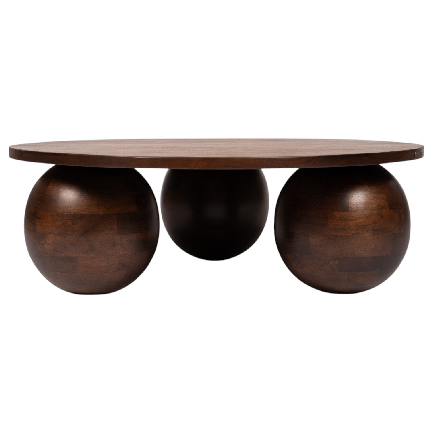 Orb Round Coffee Table | Handcrafted Mango Wood Living Room Centerpiece | J.L.HOME DECOR