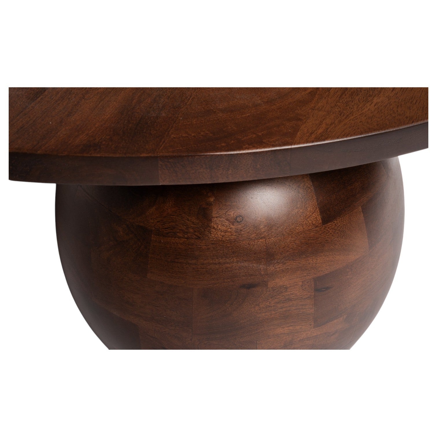 Orb Round Coffee Table | Handcrafted Mango Wood Living Room Centerpiece | J.L.HOME DECOR