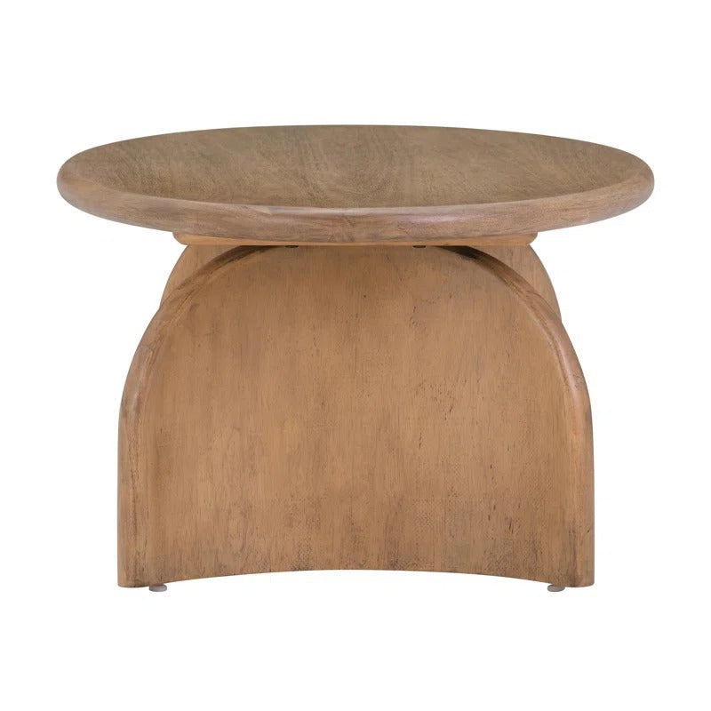 Oval Solid Wood Coffee Table | Modern Sculptural Base | Natural Wood Living Room Centerpiece | J.L.HOME DECOR