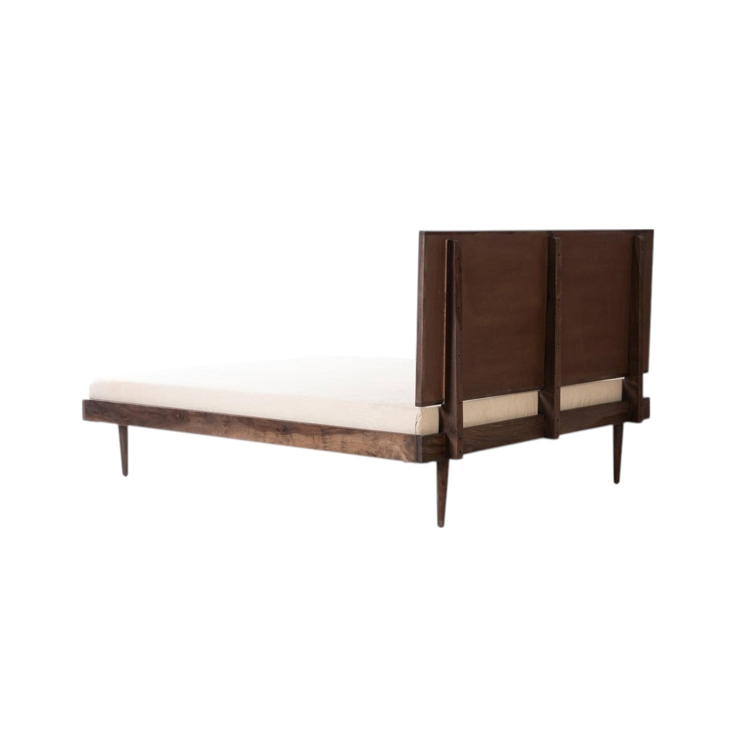 Prism Queen Bed | Handcrafted Sheesham Wood Bed with Geometric Headboard | J.L.HOME DECOR