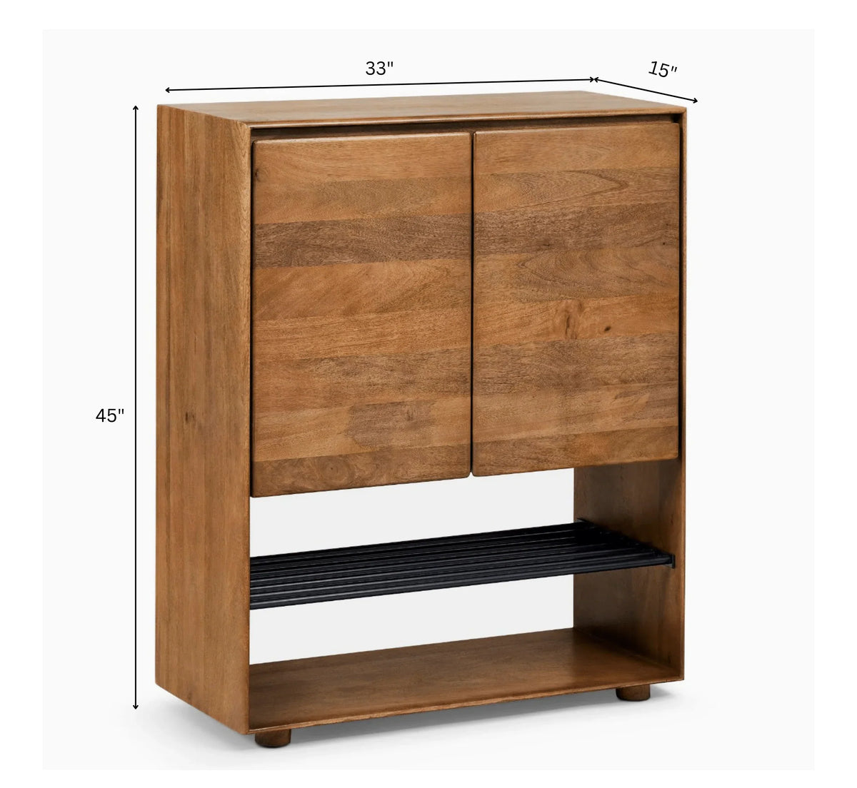 Nest 6-Tier Solid Mango Wood Shoe Cabinet – Handcrafted Organizer in Teak Finish by J.L.HOME DECOR
