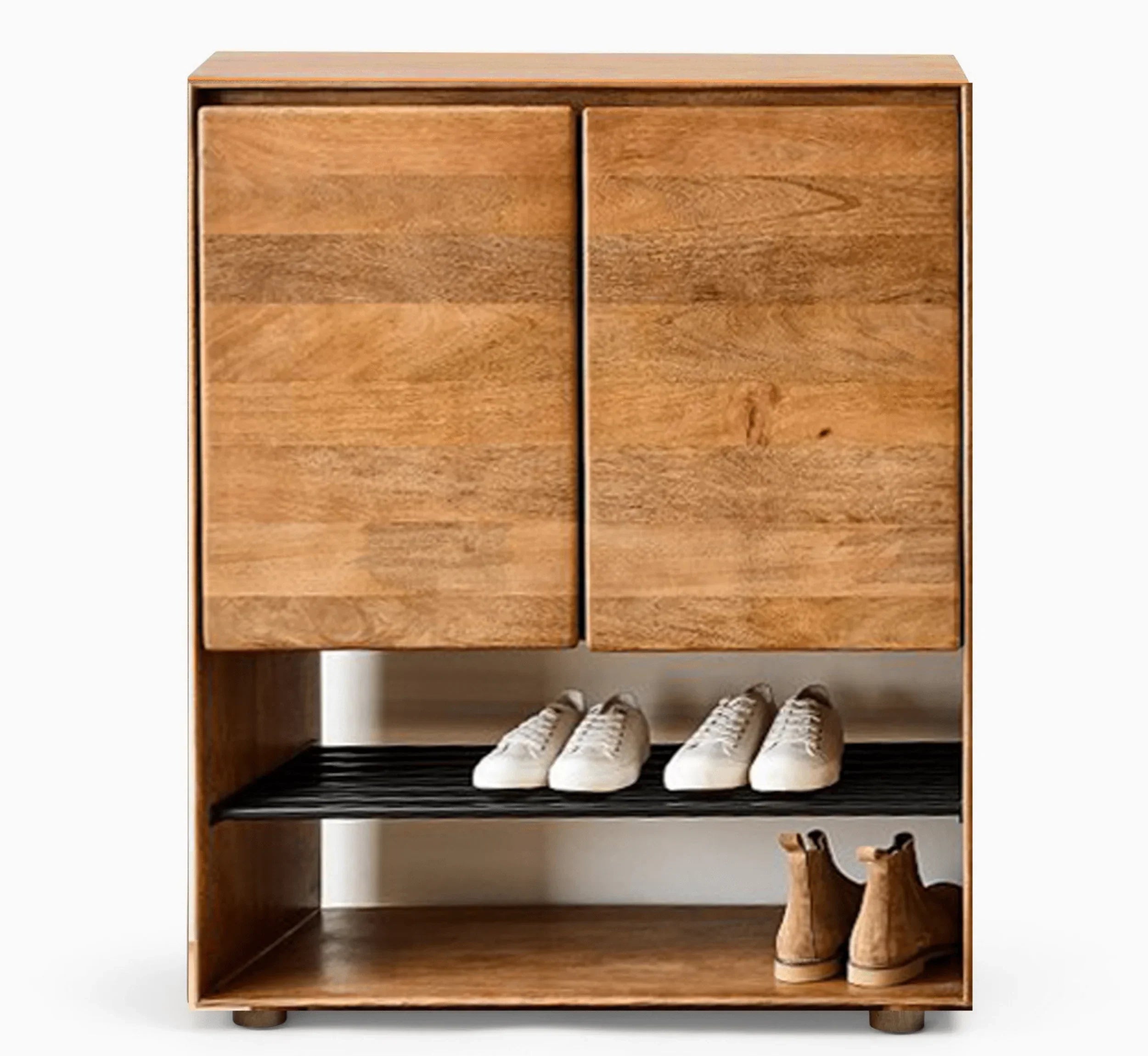 Nest 6-Tier Solid Mango Wood Shoe Cabinet – Handcrafted Organizer in Teak Finish by J.L.HOME DECOR