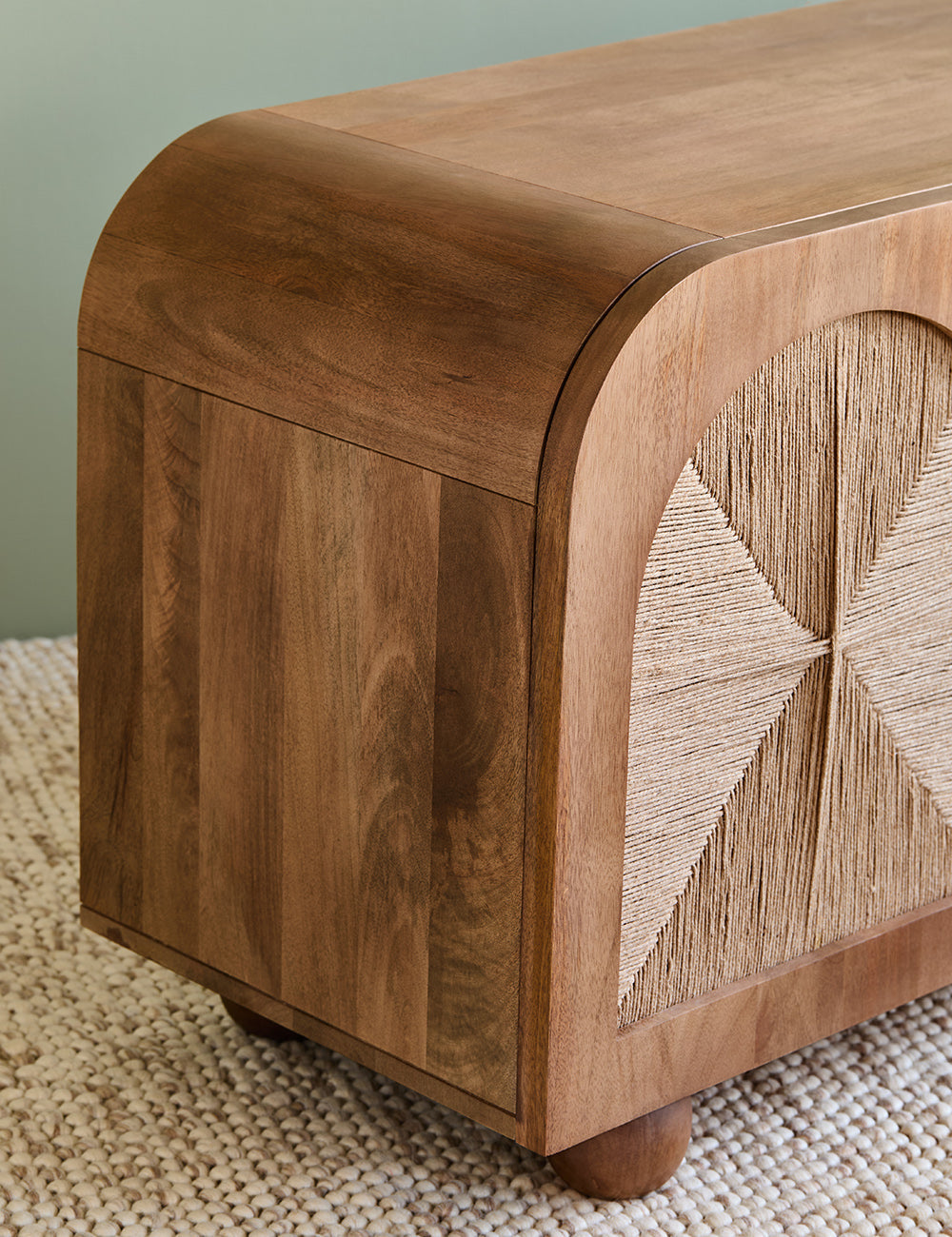 Arcadia Sideboard | Handcrafted Solid Mango Wood Cabinet with Woven Doors | J.L.HOME DECOR