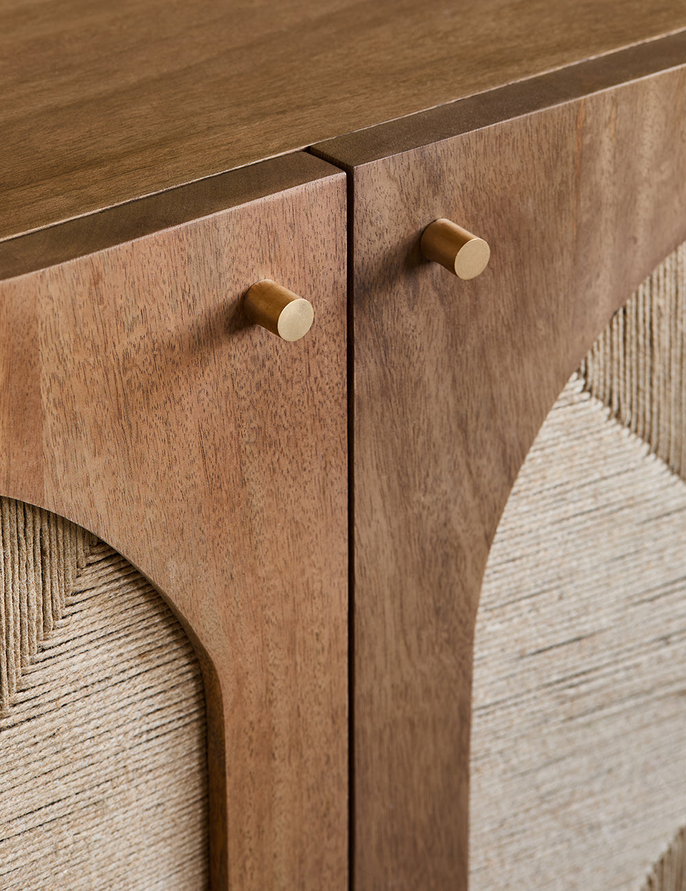 Arcadia Sideboard | Handcrafted Solid Mango Wood Cabinet with Woven Doors | J.L.HOME DECOR
