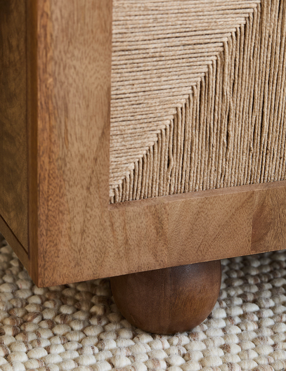 Arcadia Sideboard | Handcrafted Solid Mango Wood Cabinet with Woven Doors | J.L.HOME DECOR