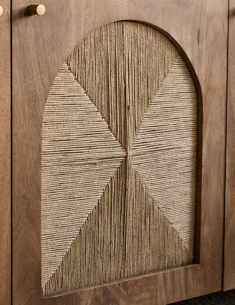 Arcadia Sideboard | Handcrafted Solid Mango Wood Cabinet with Woven Doors | J.L.HOME DECOR