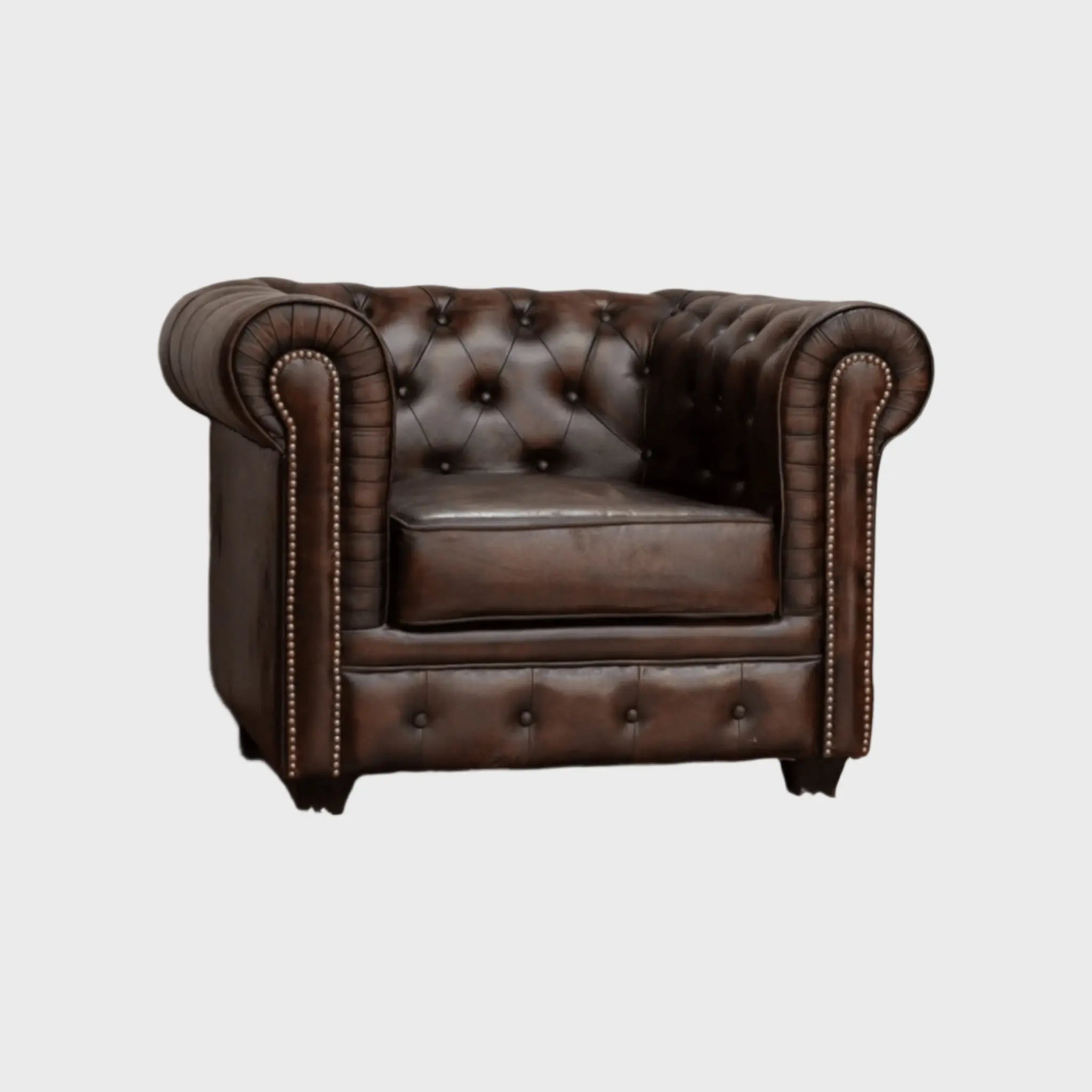 Chesterfield Leather Armchair | Single Seater Tufted Club Chair | Handcrafted Luxury Living Room Furniture | J.L.HOME DECOR Sofa  Accent Chair jlhomedecor2021.myshopify.com
