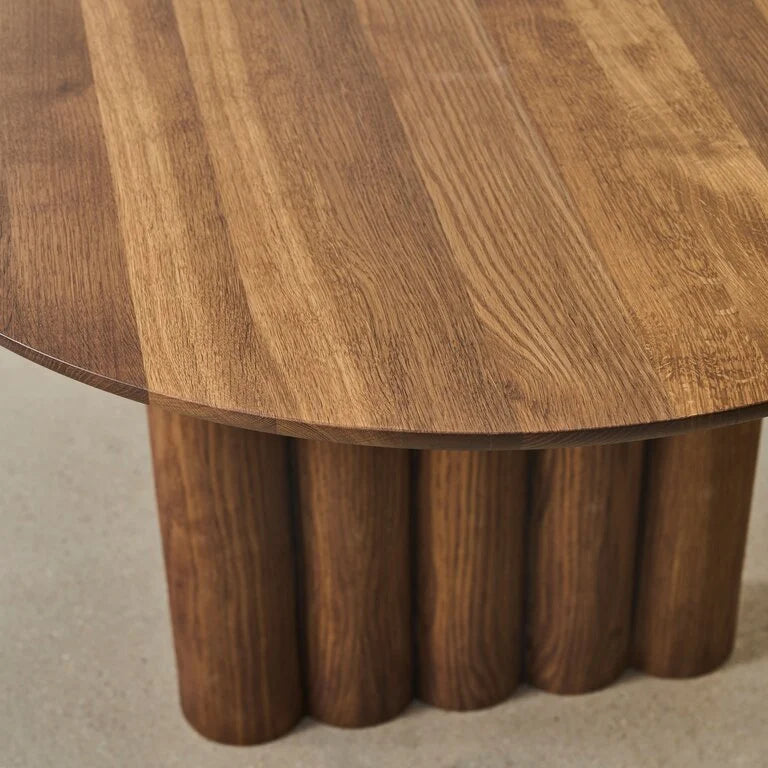 Evoque Classic Oval Solid Wood Dining Table – Brown Finish, 4-Seater by J.L.HOME DECOR