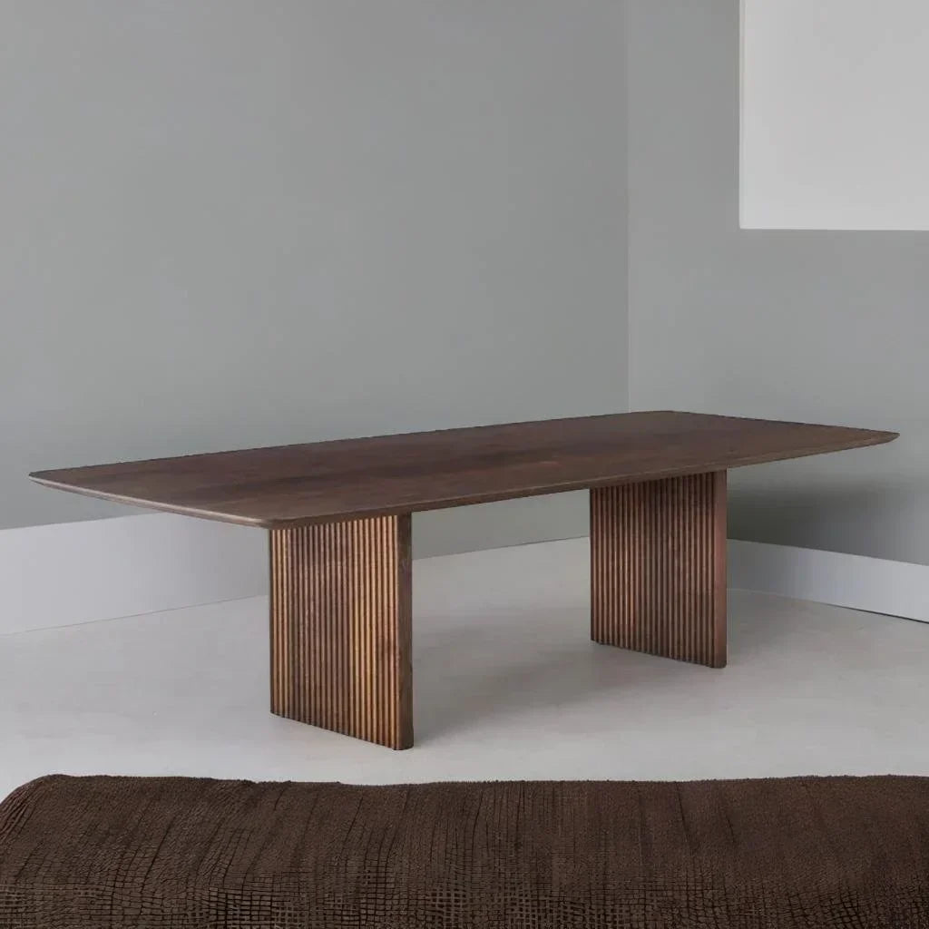 Regent Classico Solid Wood Dining Table – Brown Finish, Contemporary Design by J.L.HOME DECOR