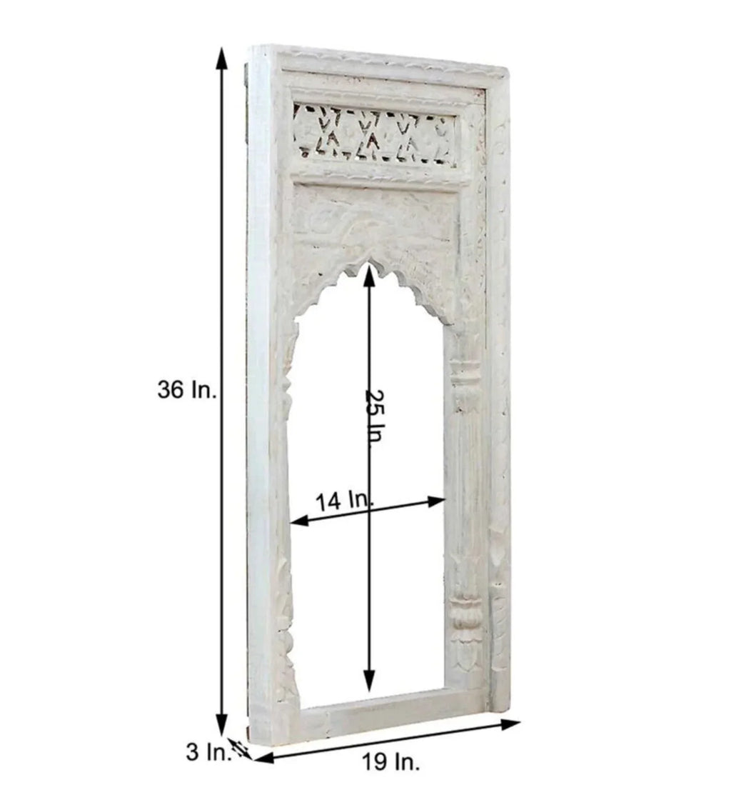 hand carved mirror, wooden frame mirror, walnut mirror, whitewash mirror, mehrab arch mirror, arched mirror, jali lattice mirror, full length mirror, wall mirror, entryway mirror, narrow mirror, decorative mirror, indian furniture, handmade mirror, artisan made mirror, premium wood mirror, quality mirror, durable mirror, sturdy mirror, timeless mirror, elegant mirror, statement mirror, ornate mirror, unique mirror, sculptural mirror, focal piece mirror, handcrafted in india, sustainable wood furniture, mehr