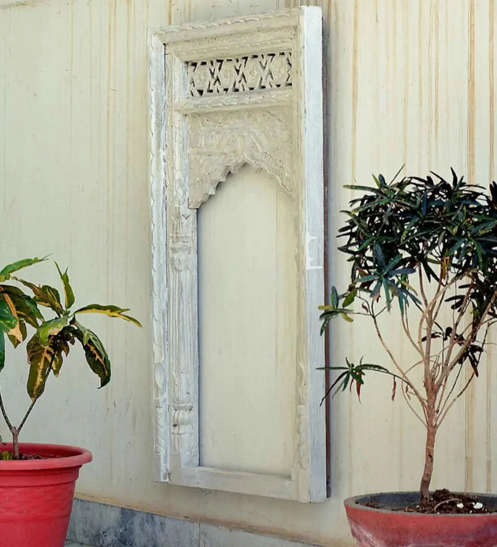 hand carved mirror, wooden frame mirror, walnut mirror, whitewash mirror, mehrab arch mirror, arched mirror, jali lattice mirror, full length mirror, wall mirror, entryway mirror, narrow mirror, decorative mirror, indian furniture, handmade mirror, artisan made mirror, premium wood mirror, quality mirror, durable mirror, sturdy mirror, timeless mirror, elegant mirror, statement mirror, ornate mirror, unique mirror, sculptural mirror, focal piece mirror, handcrafted in india, sustainable wood furniture, mehr