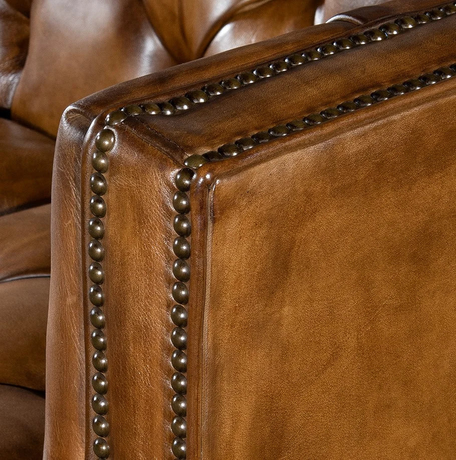 Kingston Tufted Buffalo Leather 3-Seater Sofa – Handcrafted Luxury by J.L.HOME DECOR