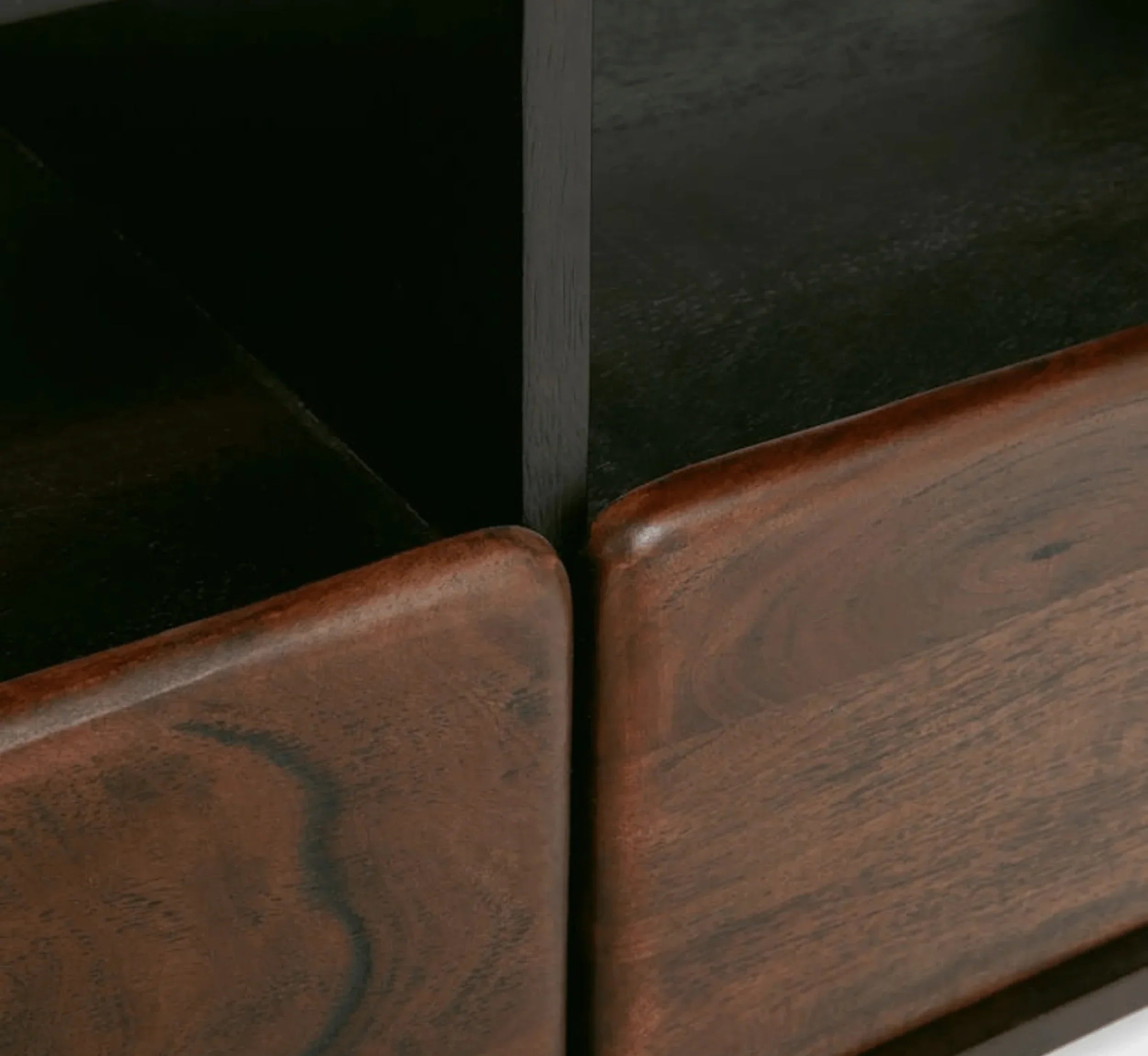 NoirModern Black-Walnut Solid Mango Wood TV Console – Handcrafted Entertainment Unit by J.L.HOME DECOR