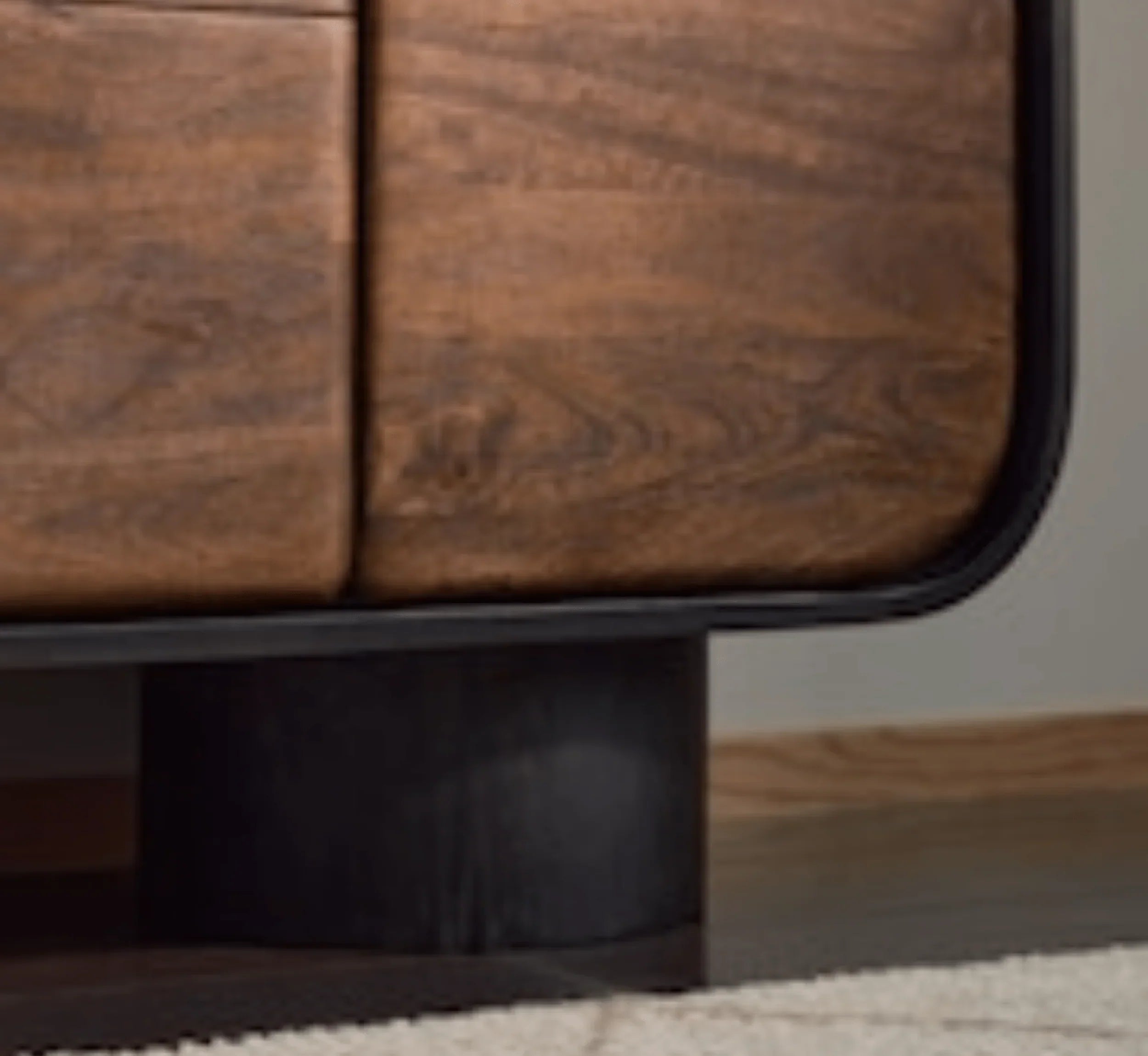NoirModern Black-Walnut Solid Mango Wood TV Console – Handcrafted Entertainment Unit by J.L.HOME DECOR