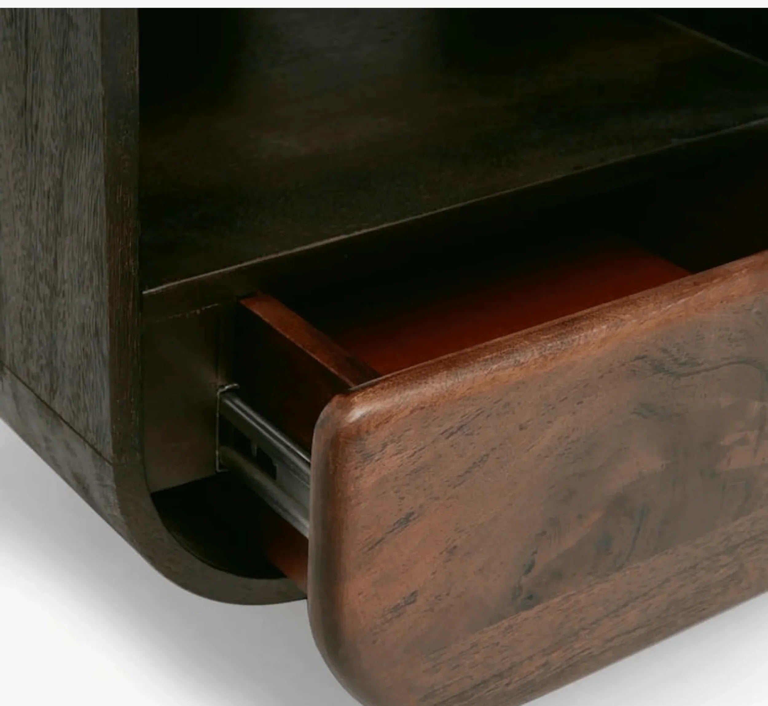 NoirModern Black-Walnut Solid Mango Wood TV Console – Handcrafted Entertainment Unit by J.L.HOME DECOR