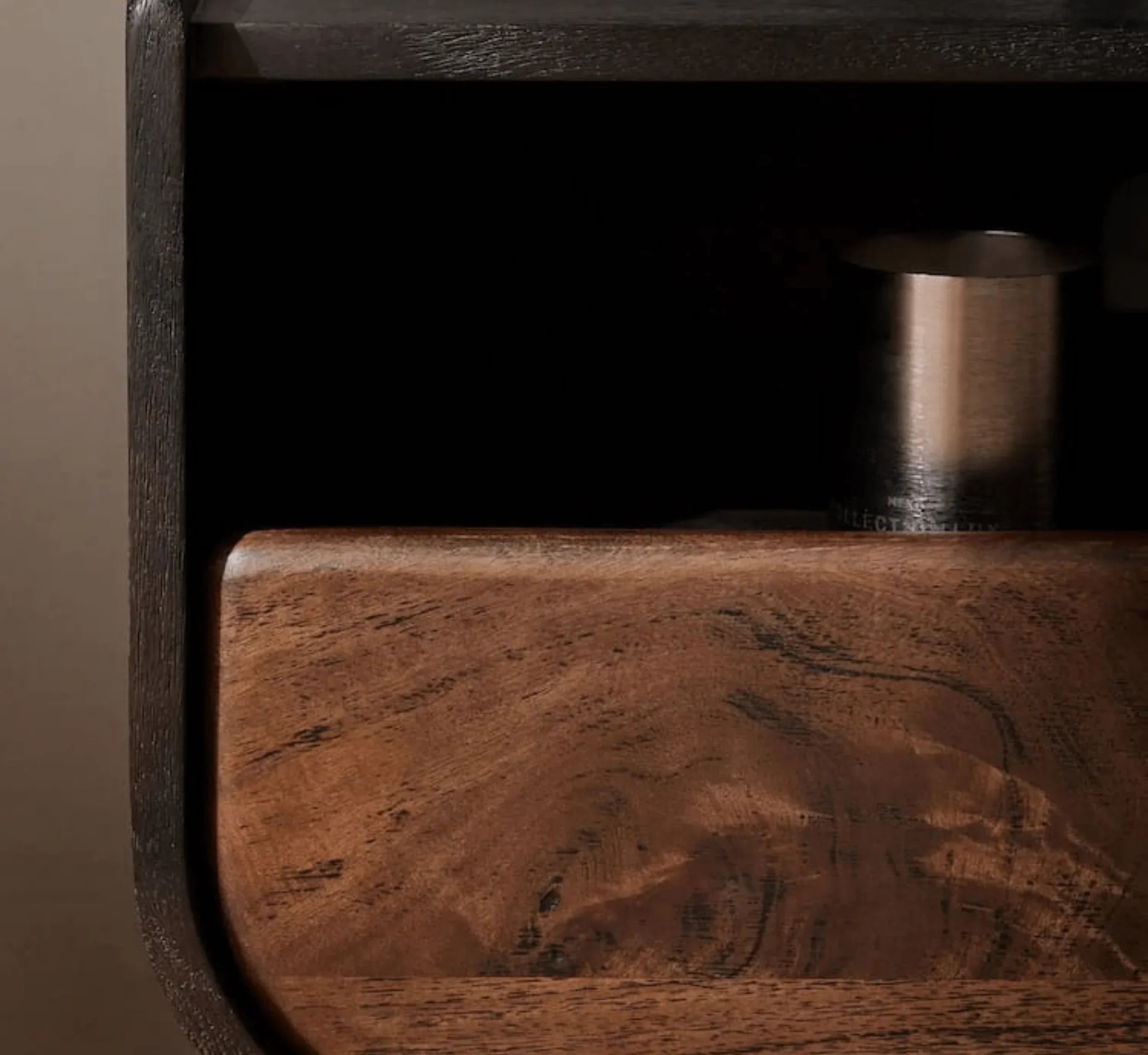 NoirModern Black-Walnut Solid Mango Wood TV Console – Handcrafted Entertainment Unit by J.L.HOME DECOR