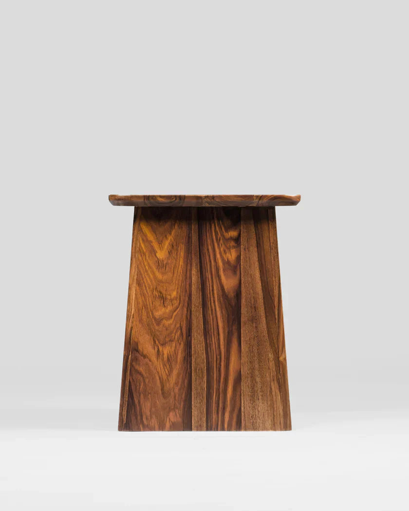 WaltonRattan Modern Side Table – Solid Mango & Sheesham Wood, Rattan Accent, Walnut Finish by J.L.HOME DECOR