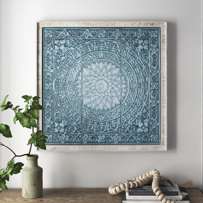 Heritage Crest Carved Wooden Panels | Rustic Antique Wall Decor
