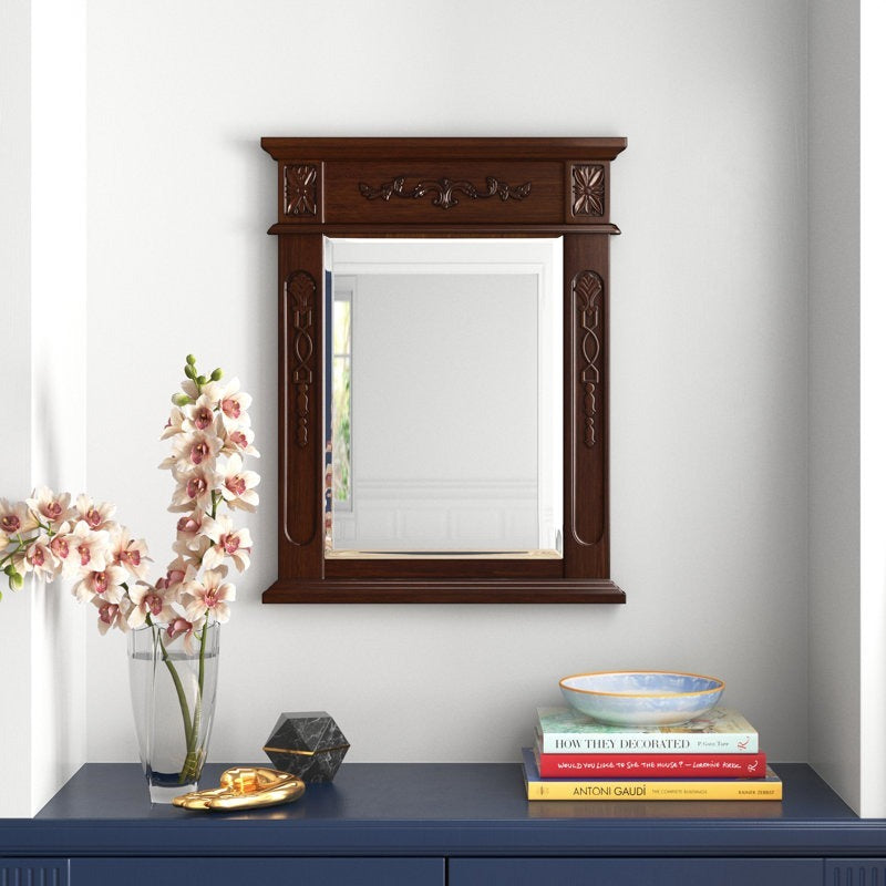 Vintage Charm Antique Mirror for Bathroom | Mango Wood Wall Decor