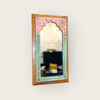 Blush Blossoms: 25x46cm Handpainted Pink Mirror