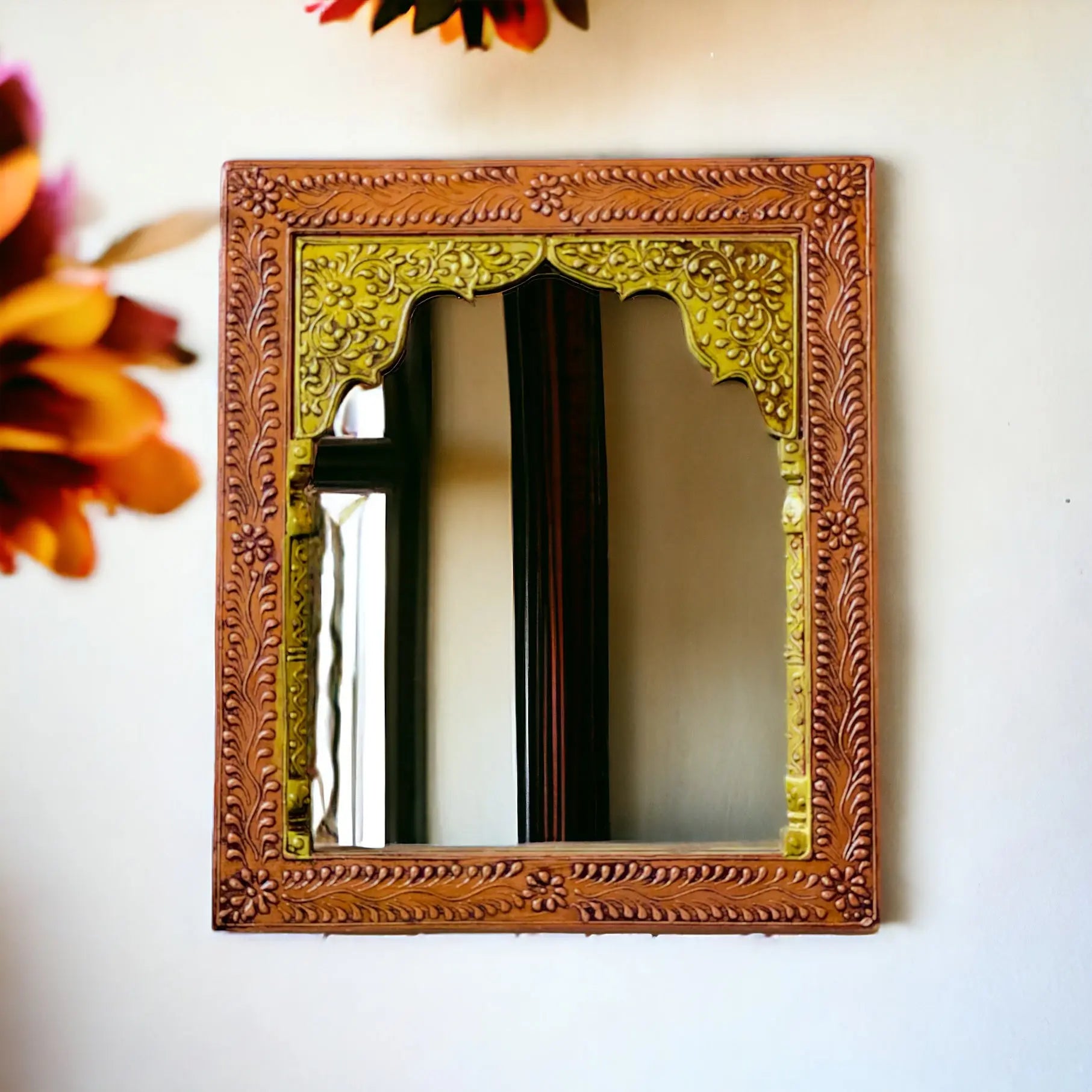 Aesthetic Mirror | Mirror Design | Heritage Echoes: Vintage Handpainted Mehrab Mirror (35x40cm) Mirror  aesthetic mirror jlhomedecor2021.myshopify.com
