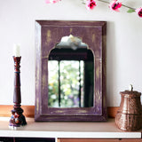 Decorative Wall Mirror | Rustic Charm: Purple Mirror Frame 25x35cm