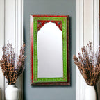 Artisanal Splendor: 25x46cm Handpainted Mirror