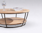 natural wood coffee table/center table for the living room/Round Coffee Table Wooden & Metal