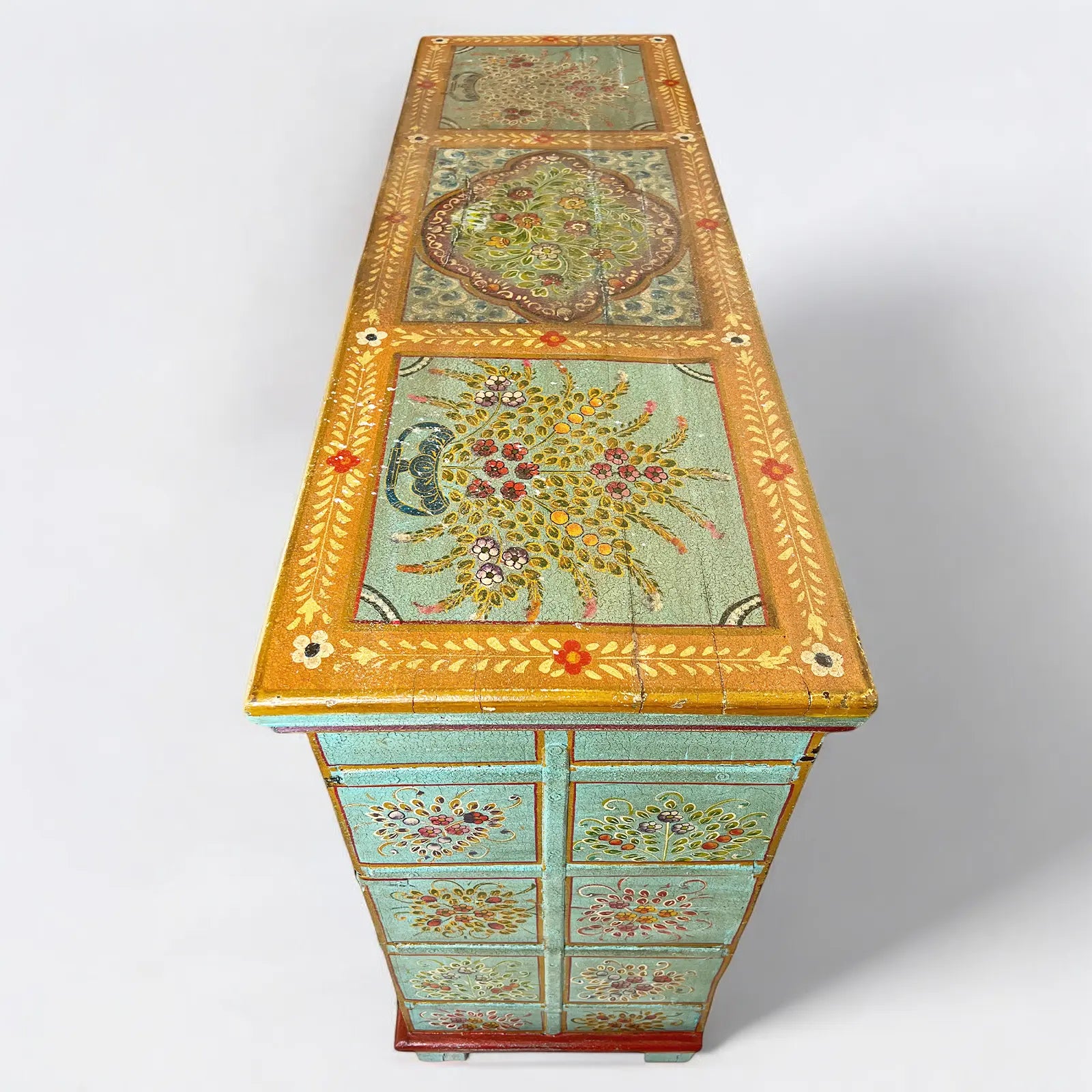 Rajasthani Striking Colorful Solid Wood Cabinet Cabinet  Antique Rajasthani Cabinet jlhomedecor2021.myshopify.com