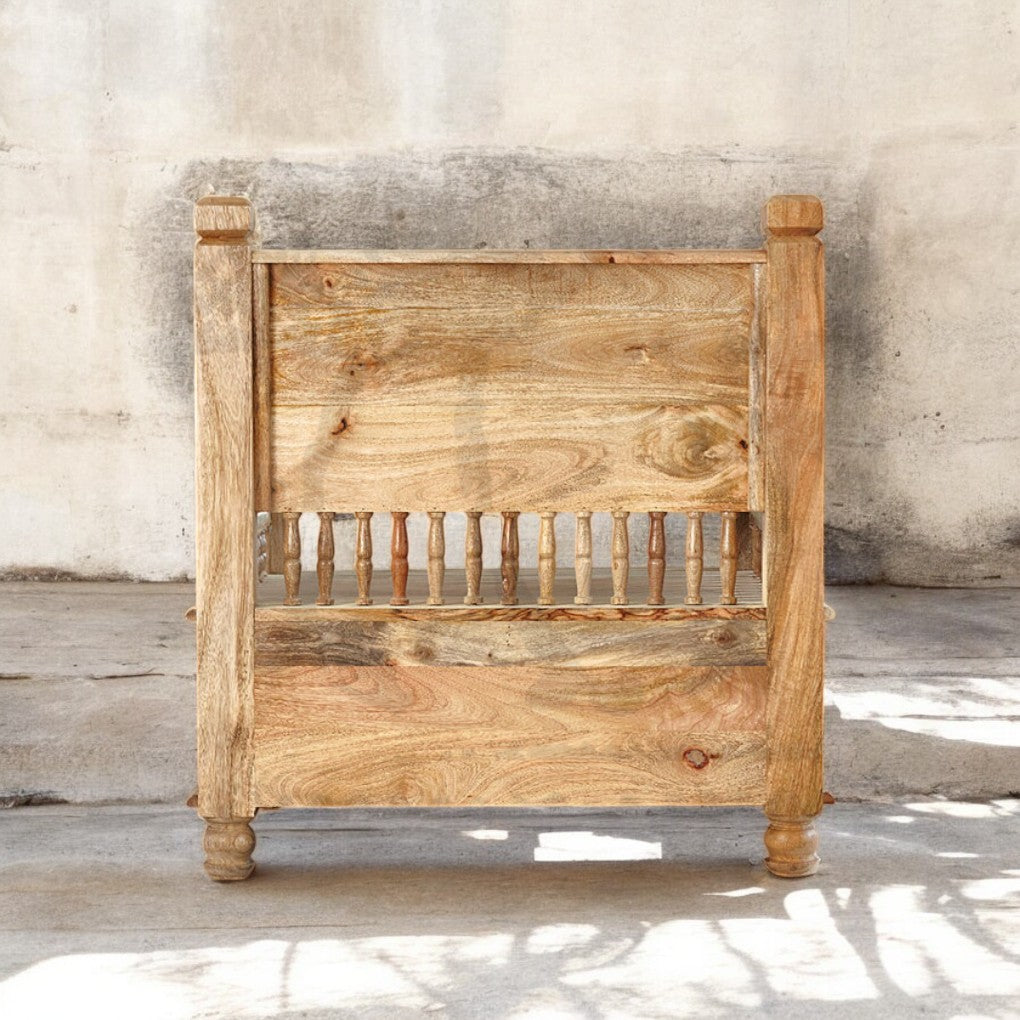 The Maharaja Wooden Sofa Set | 3+2+1 Handmade Mango Wood Seating ( White Engraving )