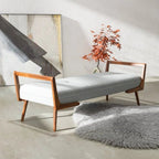 Functional entryway bench for seating and storage.
