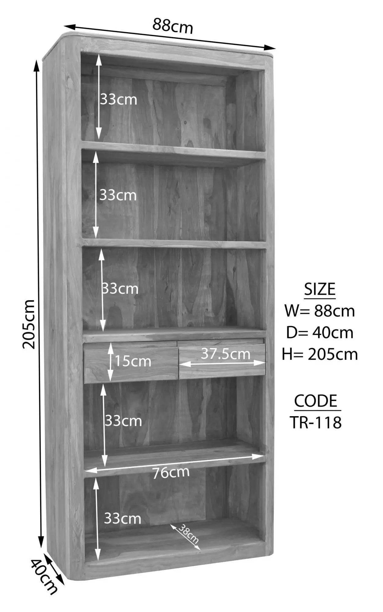Shelf Sheesham 88x40x205 walnut | Wooden Bookshelf Bookshelf 10. Wooden dining chair jlhomedecor2021.myshopify.com