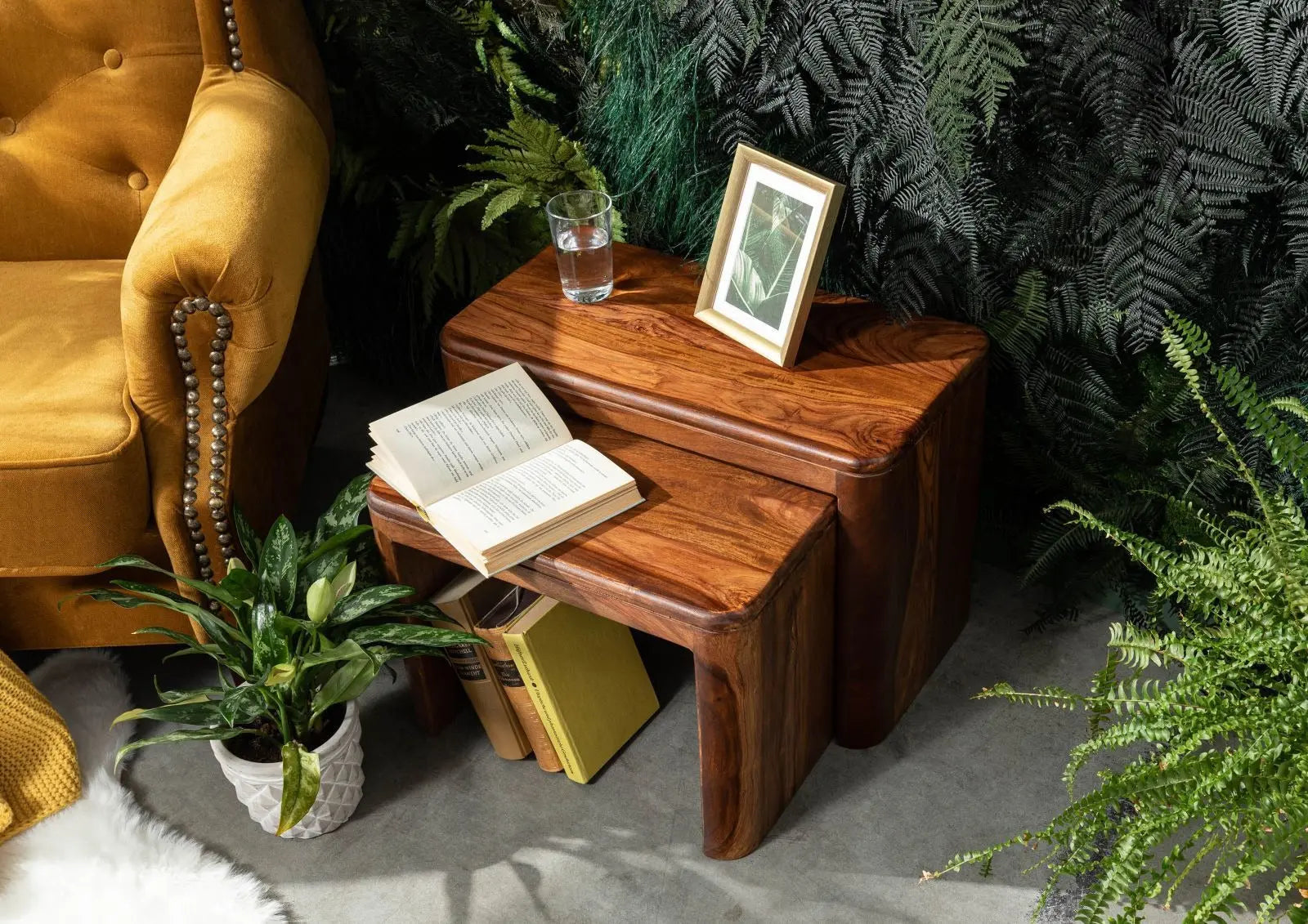 Side table Sheesham 59x30x41 walnut End Table Antique Wooden Furniture jlhomedecor2021.myshopify.com