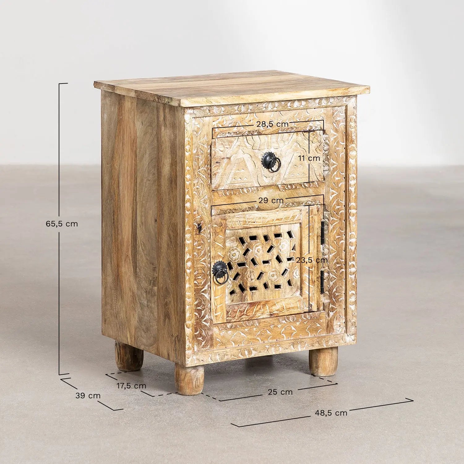 Stylish Mango Wood Bedside Table Bedside Table Artisan Craftsmanship jlhomedecor2021.myshopify.com