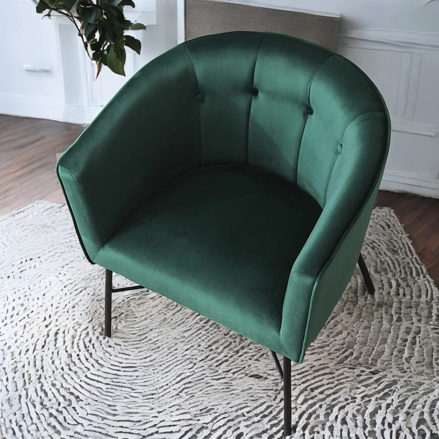 Chair in Emerald Green Velvet | Diniaing chair | wooden chair | living room chairs | wooden chair design | cafe chairs | accent chairs