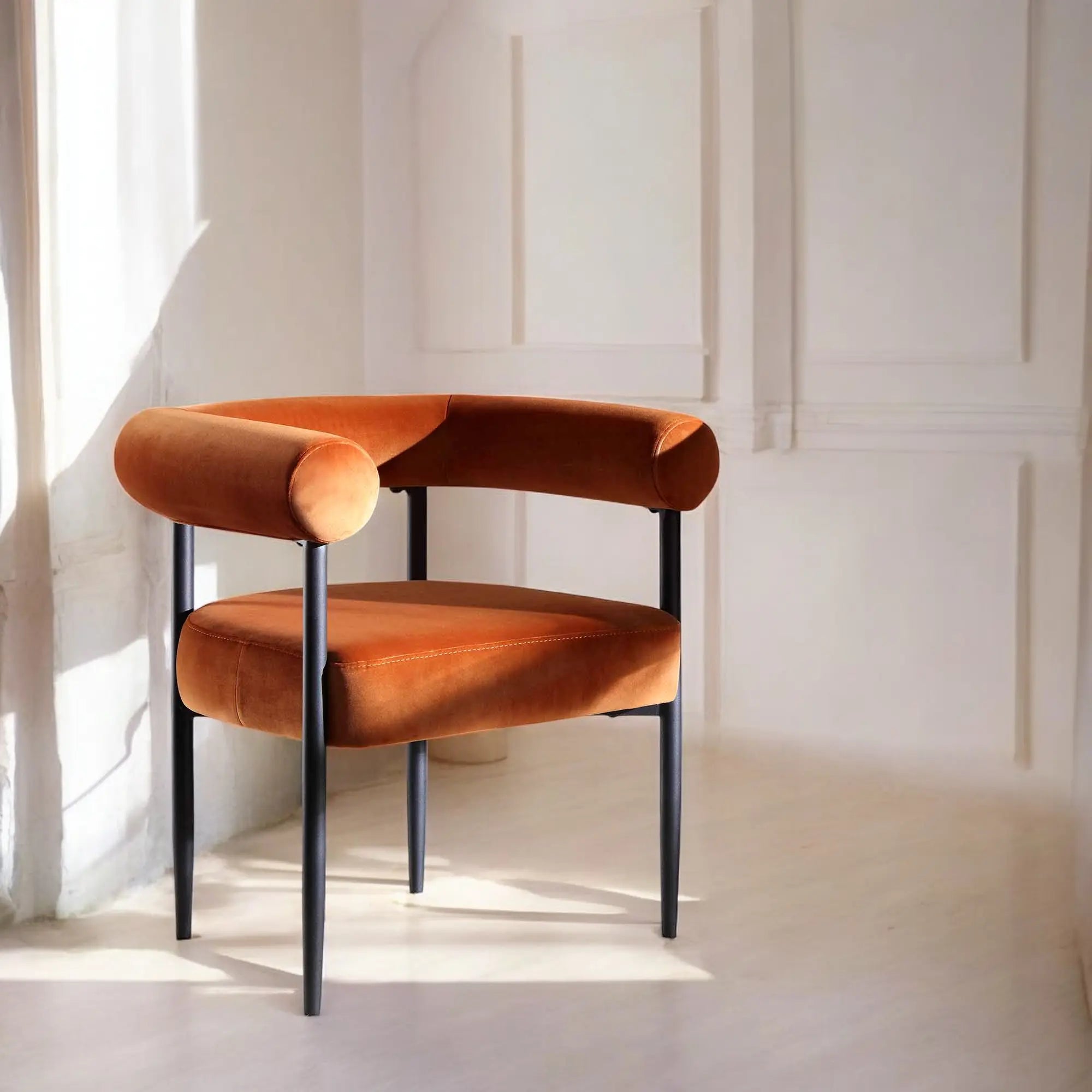 Velvet Dining Chair with Black Legs Chair  4 seater dining table with chairs jlhomedecor2021.myshopify.com