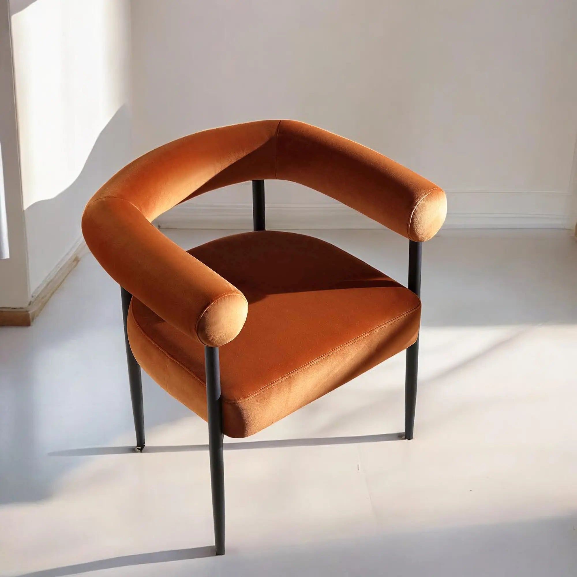 Velvet Dining Chair with Black Legs Chair  4 seater dining table with chairs jlhomedecor2021.myshopify.com