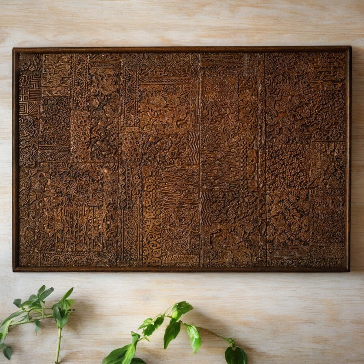 Decorative Carved Wooden Panel - Statement Wall Art
