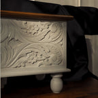Antique Wooden Treasure Chest Box - Distressed White & Natural