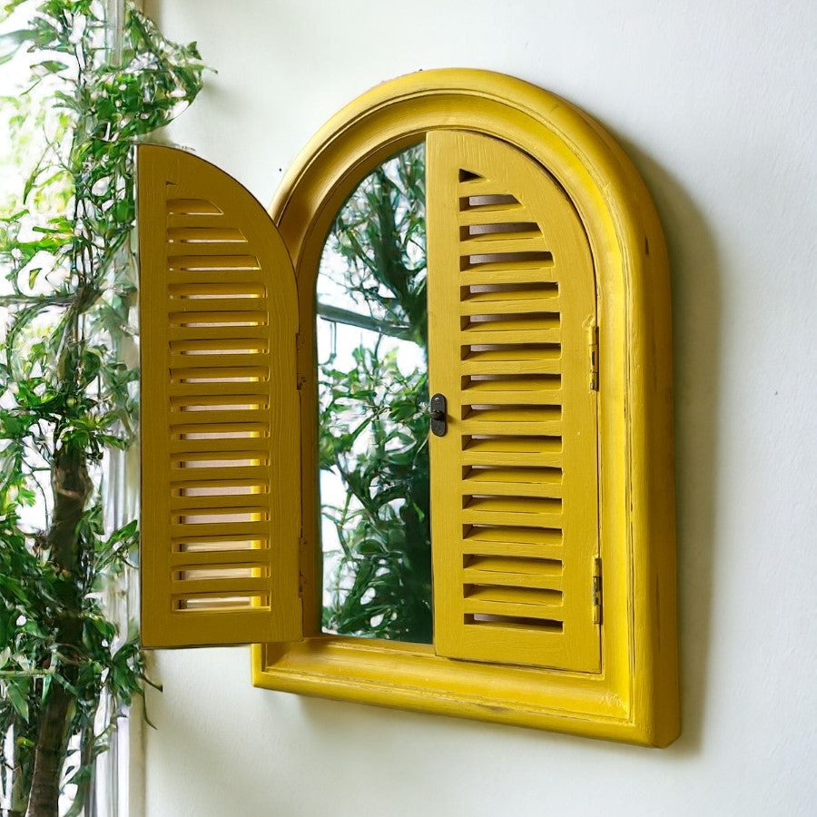 Reflective Panes: Arch-Window Mirror | 22x16 Inches