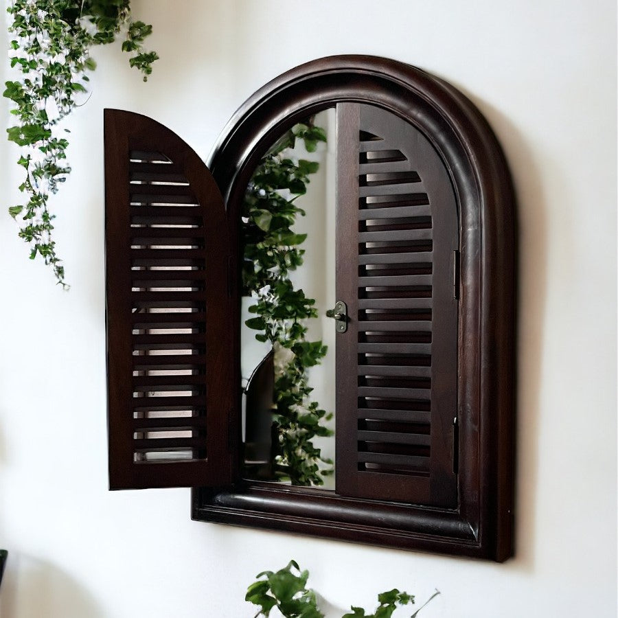 Reflective Panes: Arch-Window Mirror | 22x16 Inches
