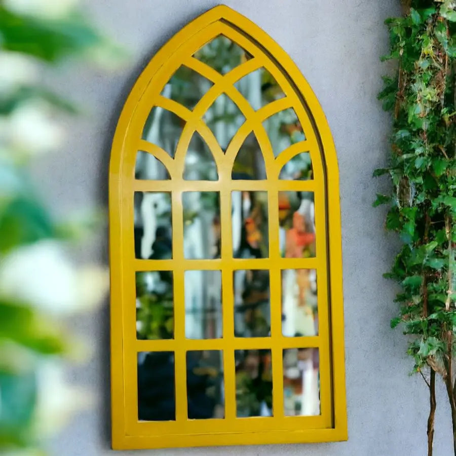 Yellow Arch Mirror 76x40 cm Mirror  artisan-made jlhomedecor2021.myshopify.com